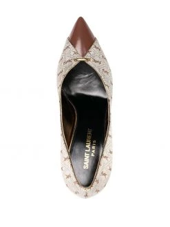 Saint Laurent all-over logo pointed pumps