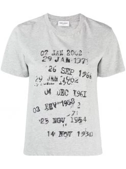 Saint Laurent Archive Dates printed T-shirt