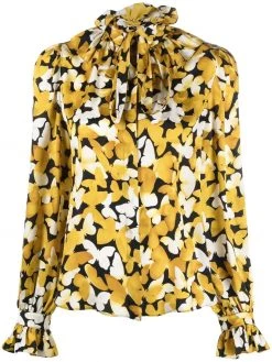 Saint Laurent butterfly print silk shirt