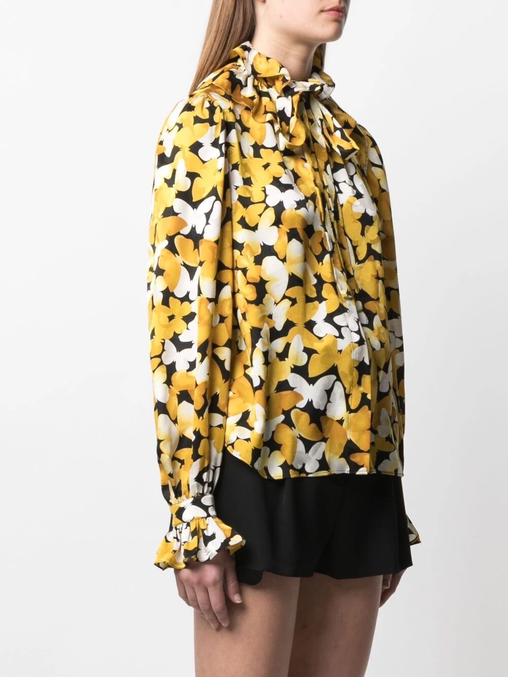 Saint Laurent butterfly print silk shirt