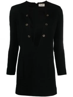 Saint Laurent plunging V-neck dress