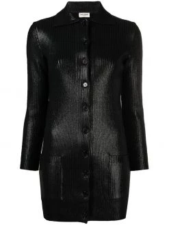 Saint Laurent metallic ribbed knit cardigan