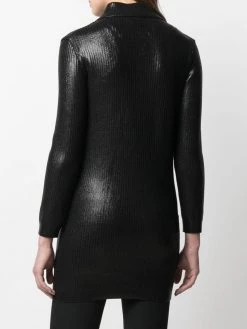 Saint Laurent metallic ribbed knit cardigan