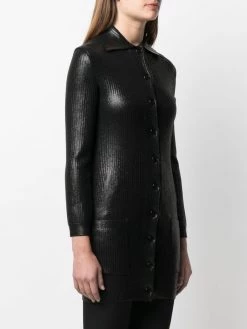 Saint Laurent metallic ribbed knit cardigan