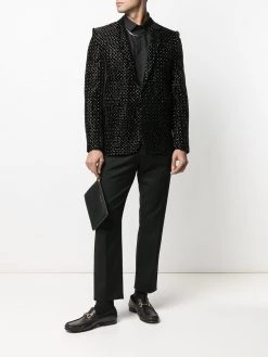 Saint Laurent stud-embellished single-breasted blazer