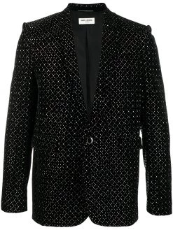 Saint Laurent stud-embellished single-breasted blazer