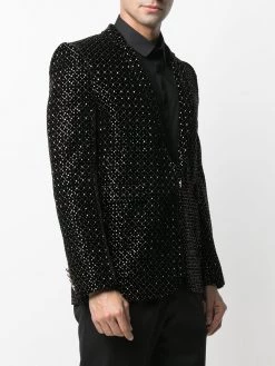 Saint Laurent stud-embellished single-breasted blazer