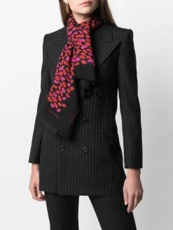 Saint Laurent lip print wool scarf