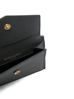 Saint Laurent logo-plaque cardholder