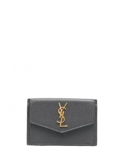 Saint Laurent logo-plaque cardholder