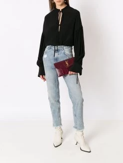 Saint Laurent Uptown logo-plaque clutch