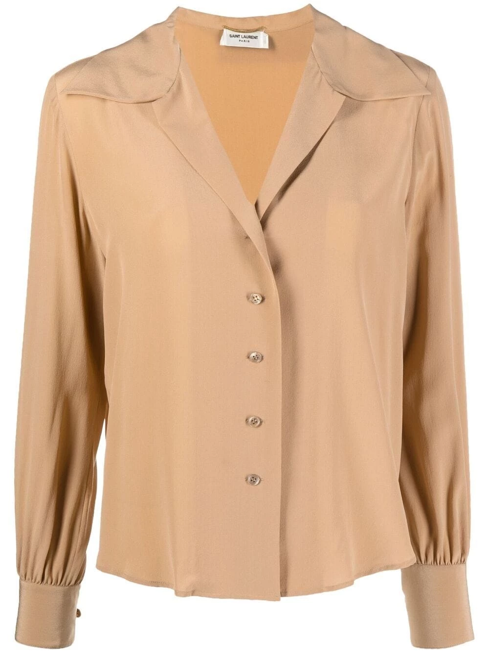 Saint Laurent open-collar silk blouse