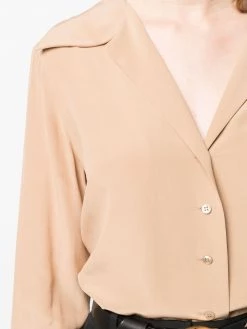 Saint Laurent open-collar silk blouse
