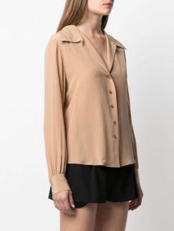 Saint Laurent open-collar silk blouse