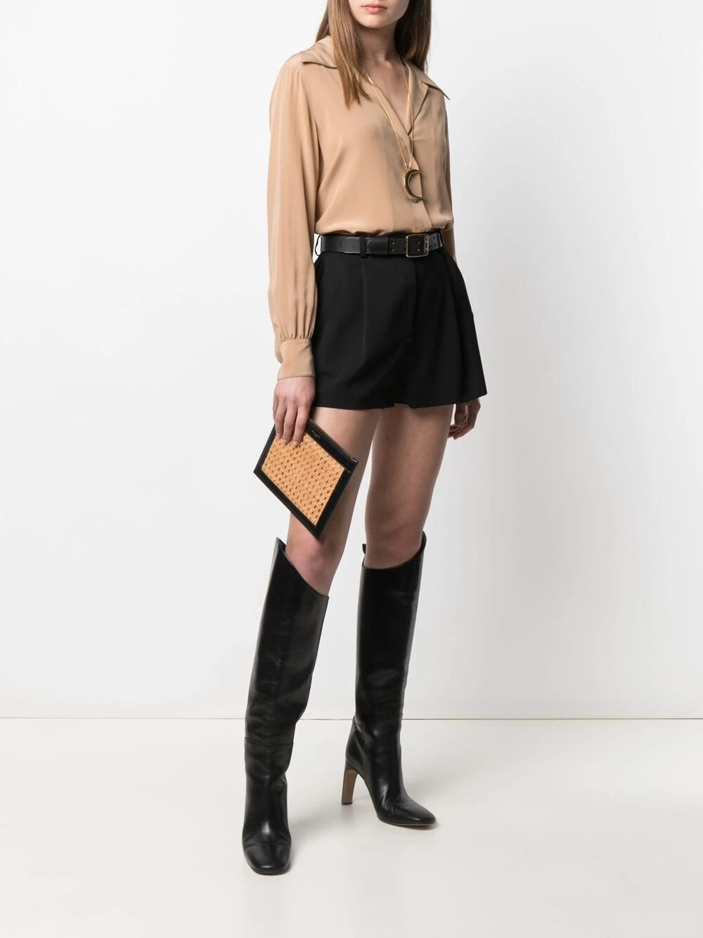 Saint Laurent open-collar silk blouse