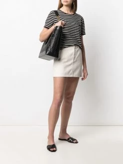 Saint Laurent logo-embroidered stripe T-shirt