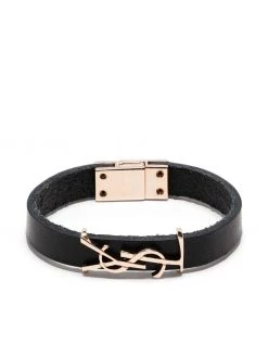 Saint Laurent YSL logo leather bracelet