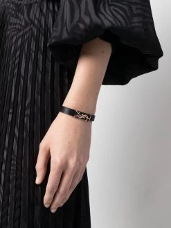 Saint Laurent YSL logo leather bracelet
