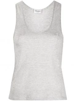 Saint Laurent embroidered-logo tank top