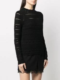 Saint Laurent pointelle-knit cotton jumper