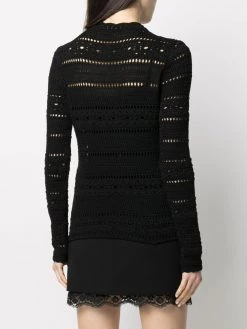 Saint Laurent pointelle-knit cotton jumper
