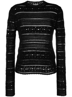 Saint Laurent pointelle-knit cotton jumper