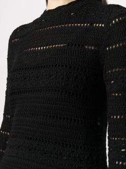 Saint Laurent pointelle-knit cotton jumper