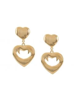 Saint Laurent Vampire heart earrings