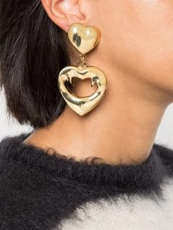 Saint Laurent Vampire heart earrings