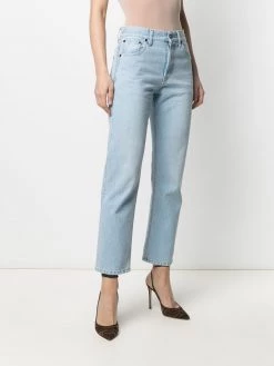 Saint Laurent faded straight-leg jeans