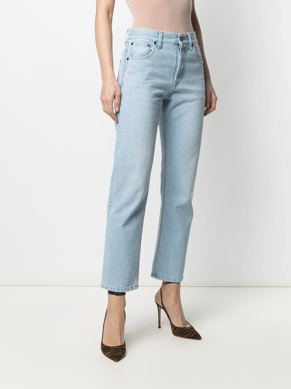 Saint Laurent faded straight-leg jeans