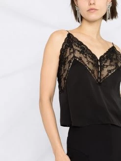 Saint Laurent floral lace cropped camisole top