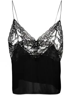 Saint Laurent floral lace cropped camisole top