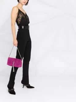 Saint Laurent floral lace cropped camisole top