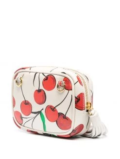 Saint Laurent cherry-print logo-plaque crossbody bag