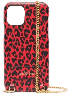 Saint Laurent iPhone 11 Pro leopard-print crossbody case