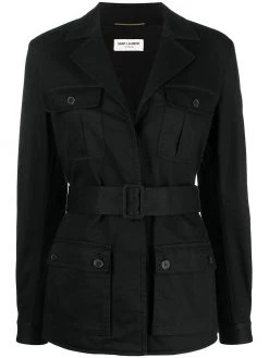 Saint Laurent belted flap pocket jacket