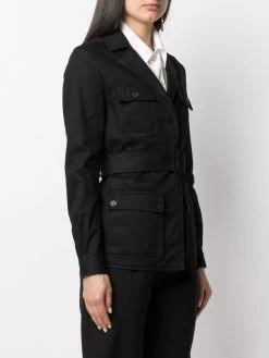 Saint Laurent belted flap pocket jacket