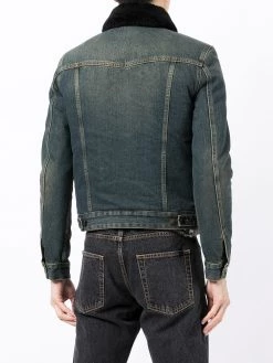 Saint Laurent shearling-collar denim jacket