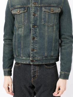 Saint Laurent shearling-collar denim jacket