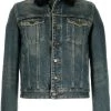 Saint Laurent shearling-collar denim jacket