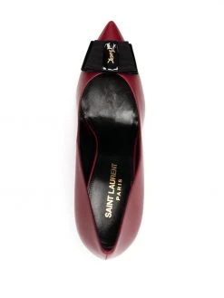 Saint Laurent 90mm bow-detail logo-plaque pumps