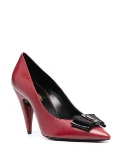 Saint Laurent 90mm bow-detail logo-plaque pumps