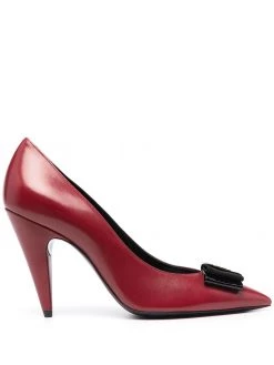 Saint Laurent 90mm bow-detail logo-plaque pumps