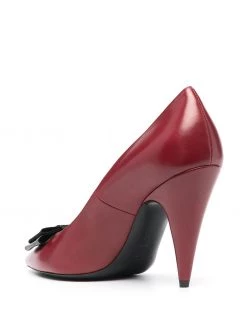 Saint Laurent 90mm bow-detail logo-plaque pumps