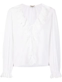 Saint Laurent ruffle V-neck blouse