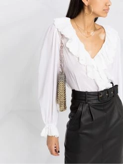 Saint Laurent ruffle V-neck blouse