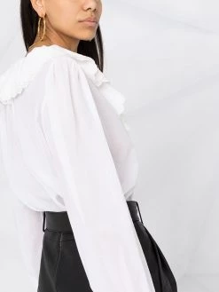 Saint Laurent ruffle V-neck blouse