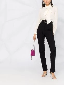 Saint Laurent pleated collar pussy-bow blouse