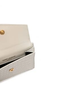 Saint Laurent Uptown crocodile-embossed card case
